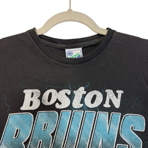 NHL BOSTON BRUINS MEN'S VINTAGE TUBULAR t-shirt, black, SMALL - Picture 6 of 12